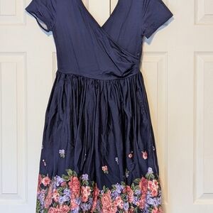Collectif Vintage Navy Swing Dress